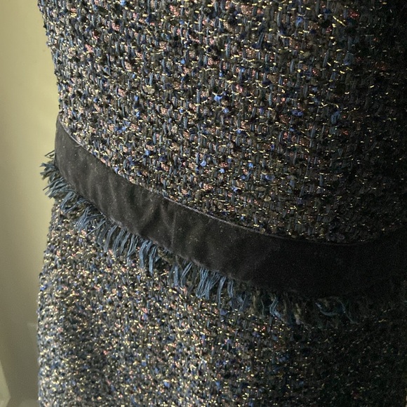 NWT J. Crew Sparkly Navy Tweed Shift Dress 10 - Picture 5 of 13